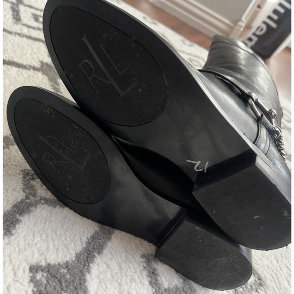 RALPH LAUREN Jacqui Black leather D-Ring Harness Tall Equestrian Boots - Picture 10 of 12